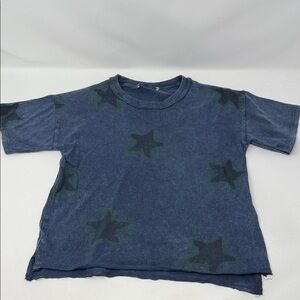 Kids Navy Blue Star Graphic Tee Approx size Bots Small (tag missing )